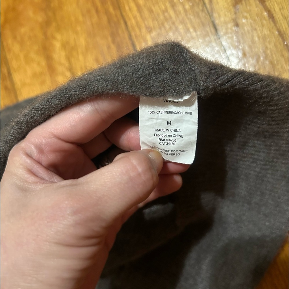 Vince Grey 100% Cashmere Artsy Ribbed Cocoon Asymmetrical Sweater M - Picture 5 of 10